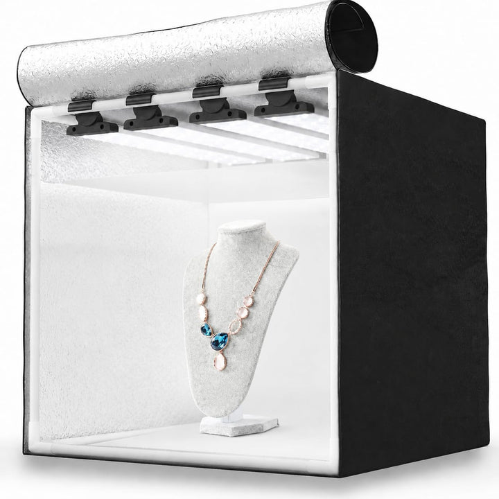 HAVOX - Fotostudio HPB-40XD - Masse 40x40x40cm - 4X Dimmbare LED-Beleuchtung Tageslicht 5500k - 26,0