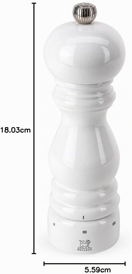 Peugeot Paris Manuelle Pfeffermühle, Mahlgradeinstellung u'Select, Höhe: 18 cm, Holz, Weiss, 27803 P