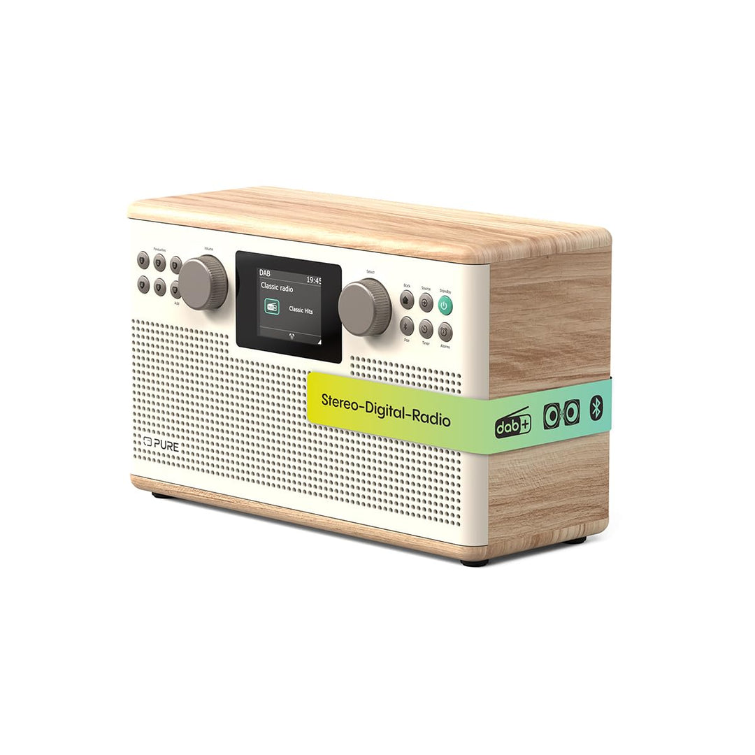 Pure Classic H6 Hi‑Fi Stereoanlage und Musikanlage mit DAB+ UKW Radio Bluetooth 5.3 USB‑A & AUX 2,4"