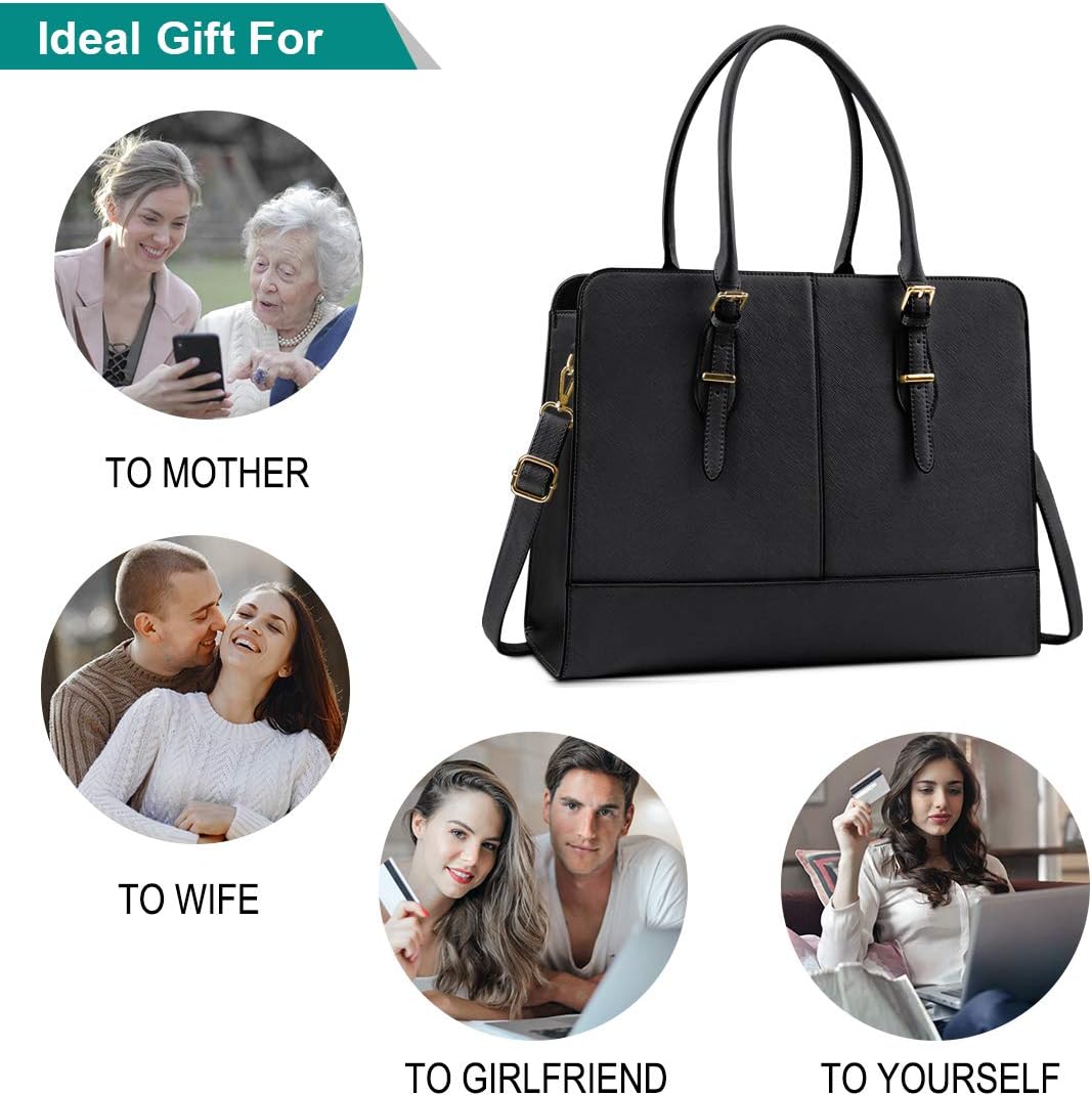 Lubardy Handtasche Damen Shopper Damen Gross Wasserdicht 15.6 Zoll Leder Laptop Tasche für Büro Arbe