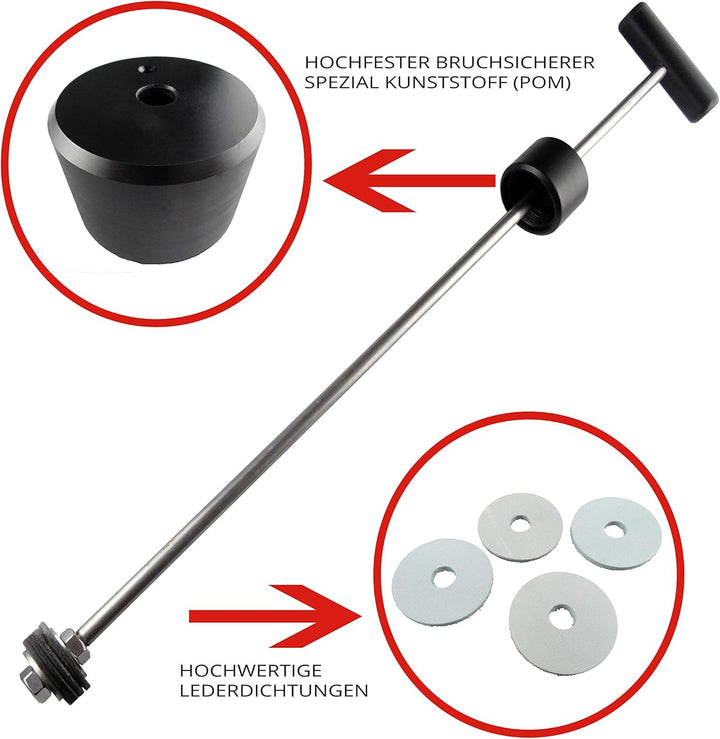HBT Handmörtelpumpe MP100, hochwertige Mörtelspritze aus rostfreien Edelstahl - 500ml Füllmenge | Ma