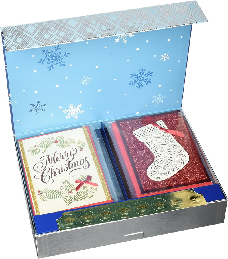 Hallmark Weihnachtskarten-Set (24 Stück, handgefertigte Weihnachtskarten mit Umschlägen), Handgefert