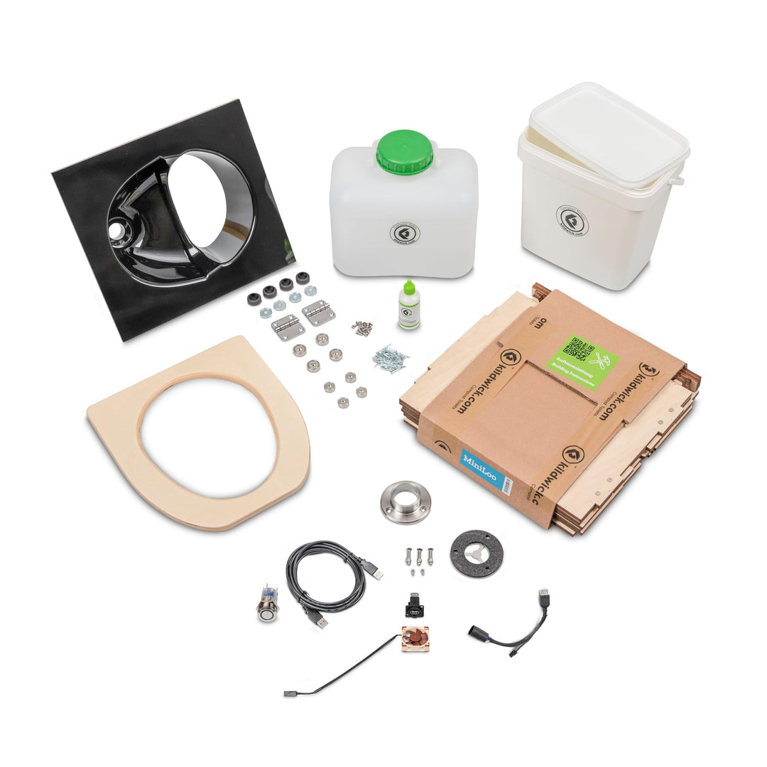Kildwick MiniLoo Bausatz Campingtoilette/Komposttoilette mit Lüfter 5V Schwarz, Schwarz