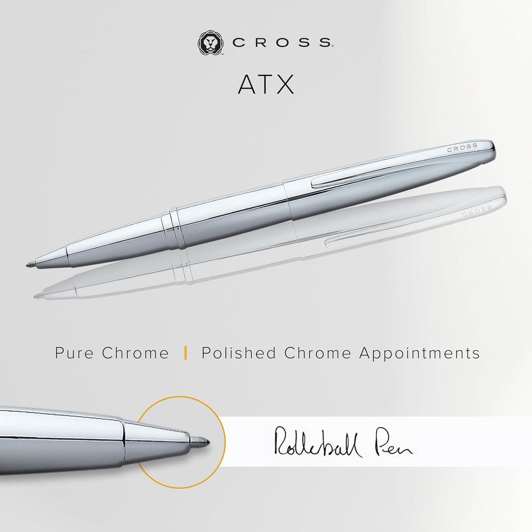 Cross ATX Rollerball (Schreibfarbe schwarz, Strichstärke M, inkl. Geschenkbox) glanz-chrom, 1 stück