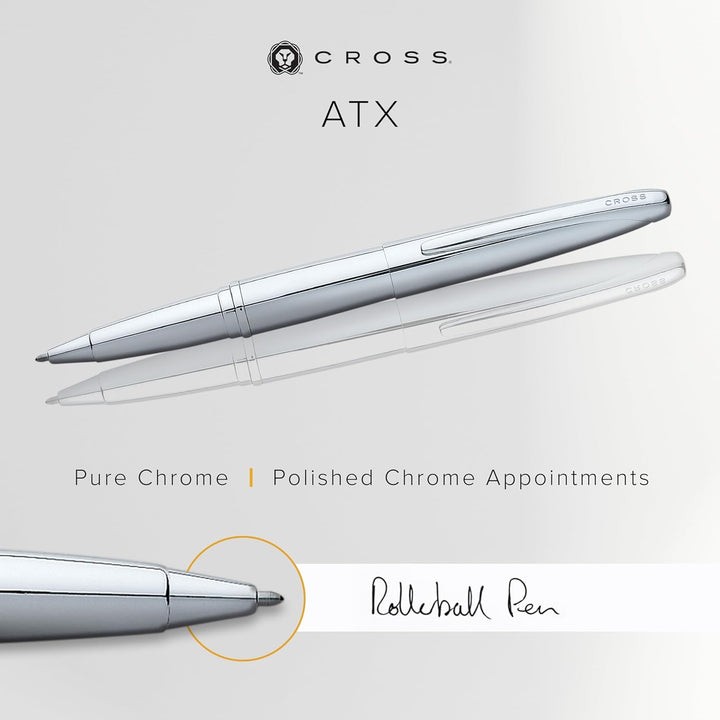 Cross ATX Rollerball (Schreibfarbe schwarz, Strichstärke M, inkl. Geschenkbox) glanz-chrom, 1 stück