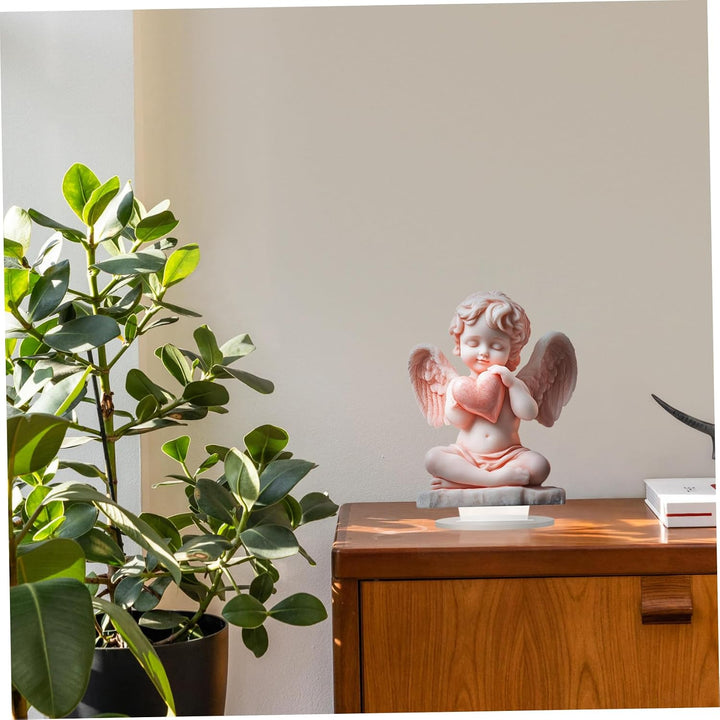 Engel-Dekoration, 2D-Acryl-Ständerfigur, detailliertes Amor-Dekor, das Herz-Engel-Ornamente mit Sock