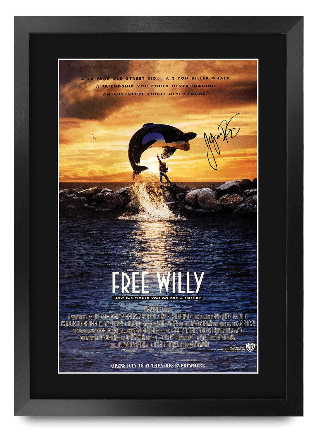 HWC Trading FR A3 Free Willy 1 Filmposter Jason James Richter Geschenke Gedrucktes Poster Signiertes