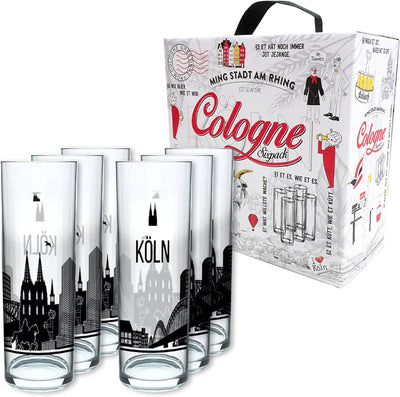 3forCologne Kölschglas | 6er Pack je 0,2ml | Kölsches Grundgesetz & Kölner Dom |Biergläser, Kölner-S