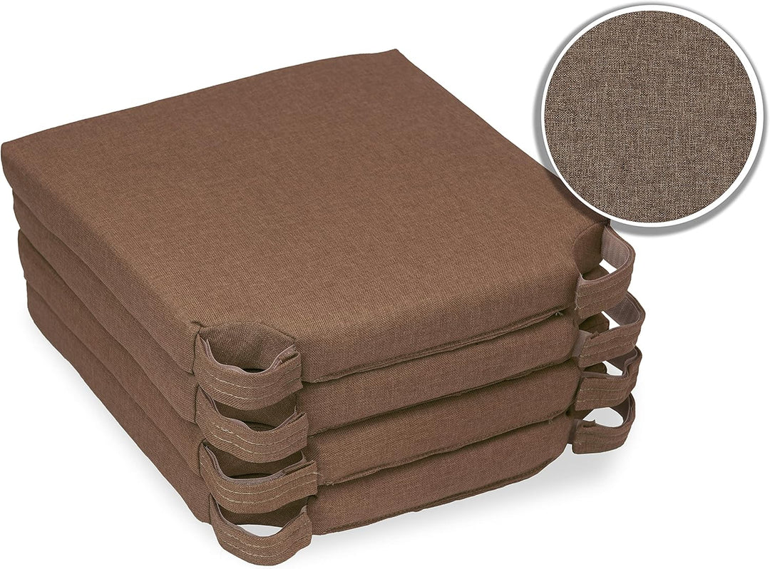 sunnypillow 4er Set Stuhlkissen mit Klettverschluss Polsterauflage Auflage für Stühle - Indoor/Outdo