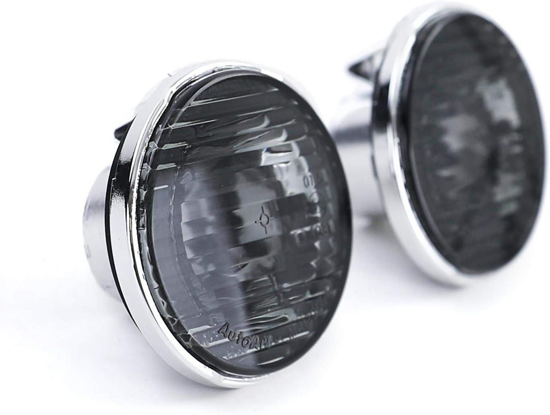 Carparts-Online Klarglas Seitenblinker Schwarz Smoke mit Chromrand für Mazda MX5 NA NB 89-05