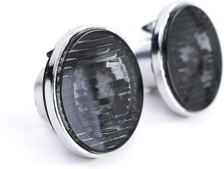 Carparts-Online Klarglas Seitenblinker Schwarz Smoke mit Chromrand für Mazda MX5 NA NB 89-05