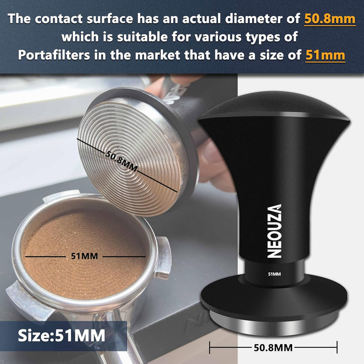 NEOUZA Espresso Tamper V2 Dual Calibrated Spring Loaded for Coffee Machine Siebträger, Anti Pressure