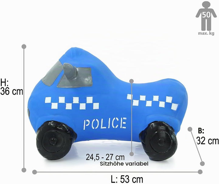 JAMARA 460455 Hüpfauto Police Truck HoppyDoo - Spielzeug für Kinder, Hüpfspielzeug Baby Indoor/Outdo