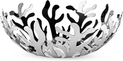 Alessi %22Mediterraneo%22 Obstschale aus Edelstahl, 29 cm &%22Mediterraneo%22 Teelichthalter, Edelst