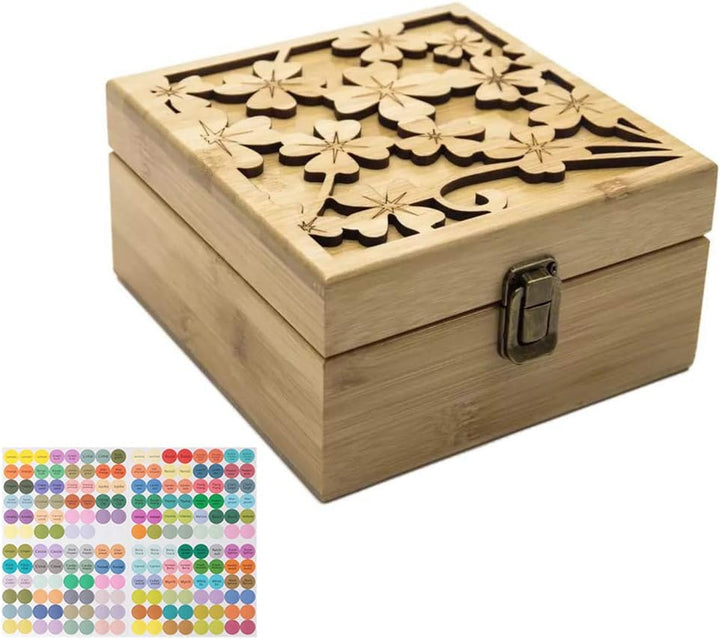 RoseFlower Bambus Ätherisches Öl Organisator Behälter Duftöle Display Ständer, 25 Löcher Aufbewahrun