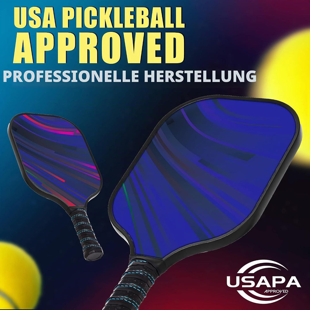 DULCE DOM Pickleball-Paddel, 2er- / 4er-Set, USAPA-genehmigt, Fiberglas/Kohlefaser, Pickleballschläg