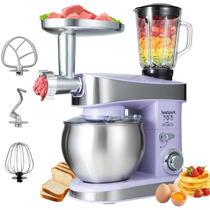 Küchenmaschine, 6 L Knetmaschine 1200W, 6 Geschwindigkeits Küchenmaschine, Teigmaschine mit Rührhake