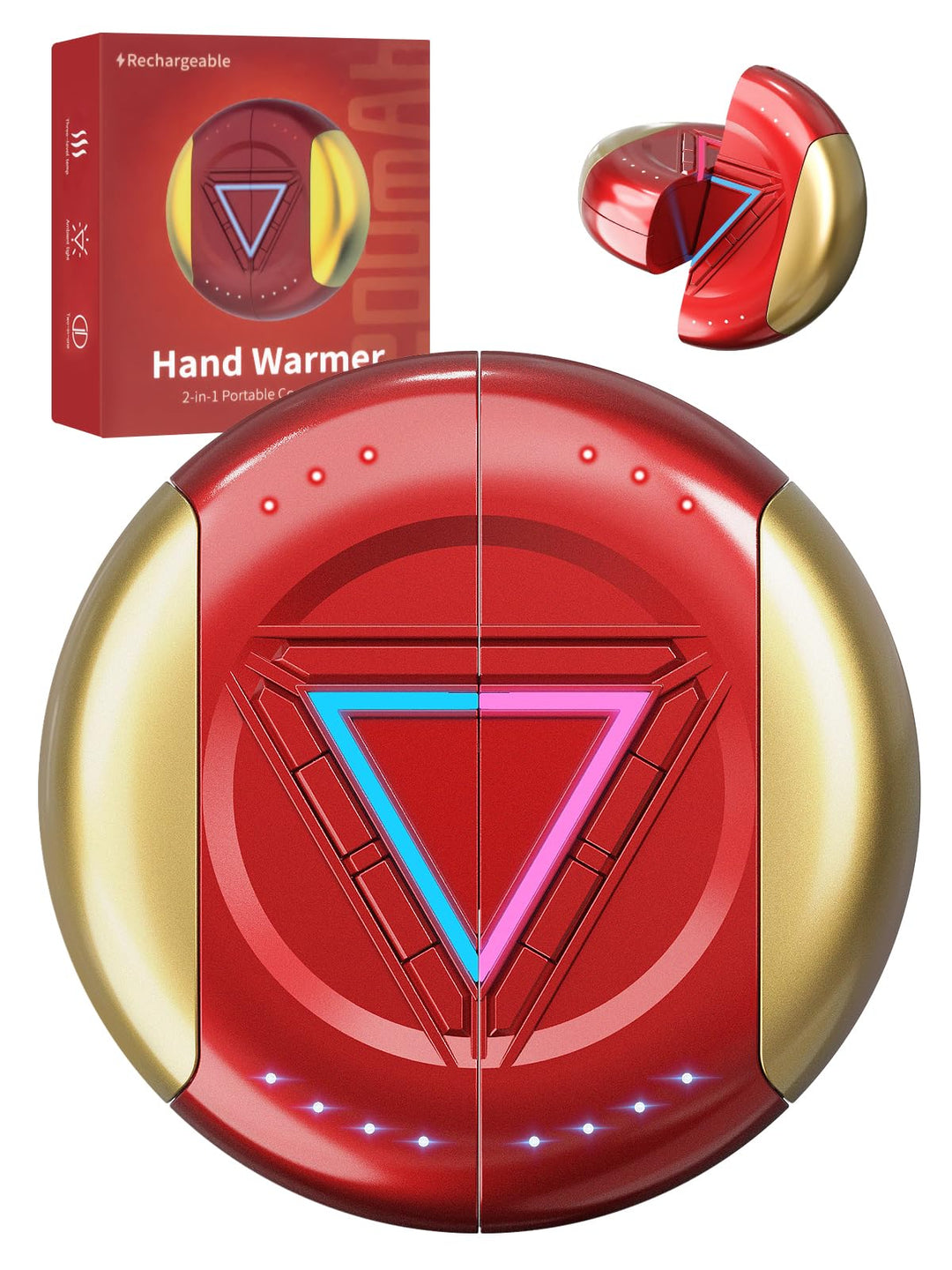 Handwärmer Elektrisch 2er Set, 3 Heizstufen Taschenwärmer Elektrisch, Tragbaren Hand Warmers Recharg