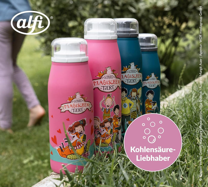 alfi KIDS ISO BOTTLE 350ml,Ida- Schule der Magischen Tiere, Isoliertrinkflasche Kinder Edelstahl, di