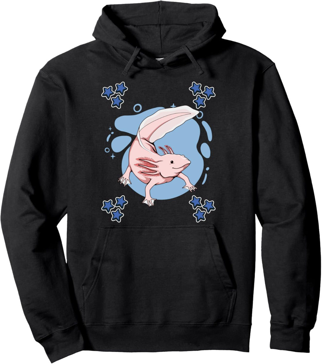 Herren Jungen Axolotl Sachen Stern Design Axolotl Pullover Hoodie