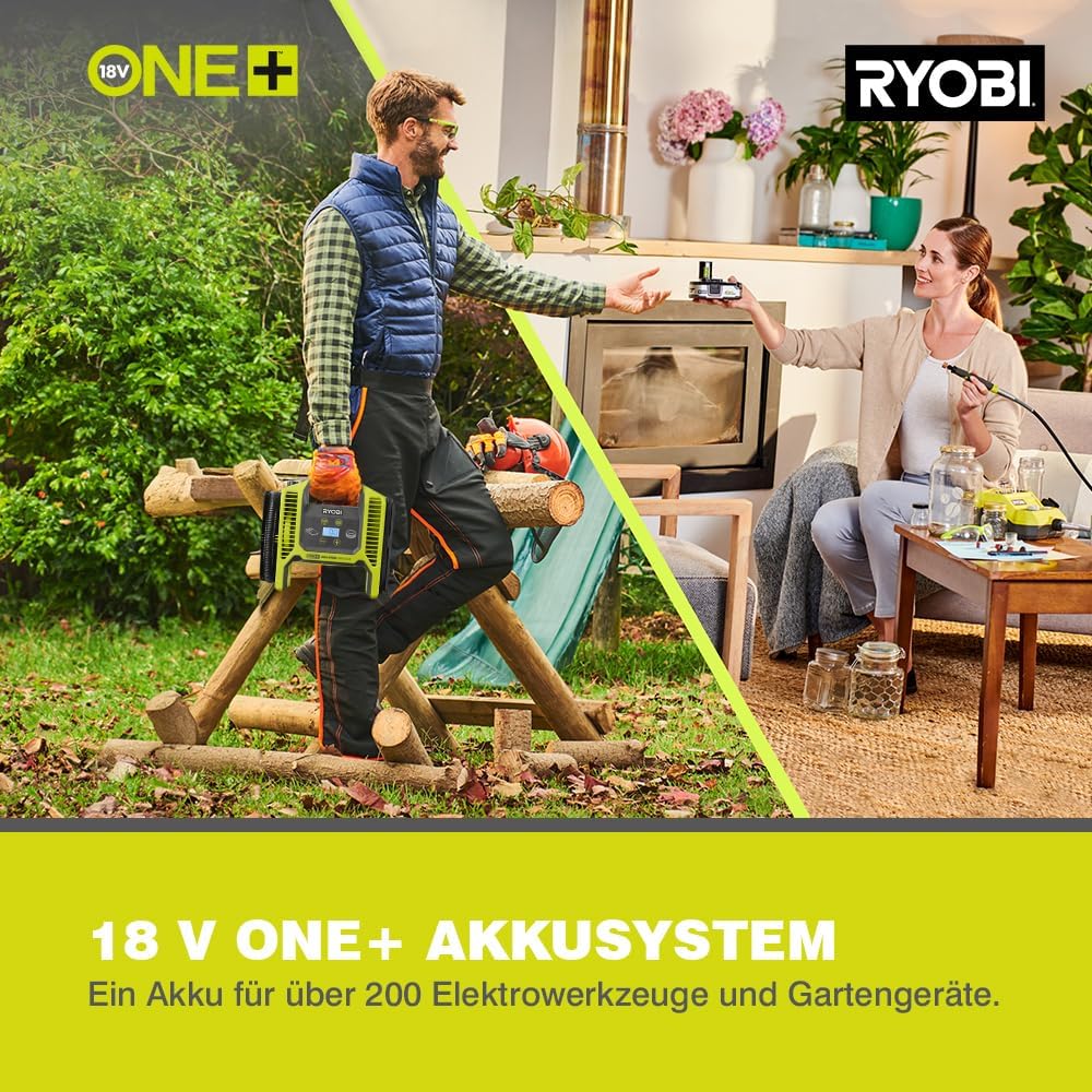 RYOBI 18 V ONE+ Akku-Multikompressor R18MI-0, Digital, max. Druck 10,3 bar, ohne Akku und Ladegerät,