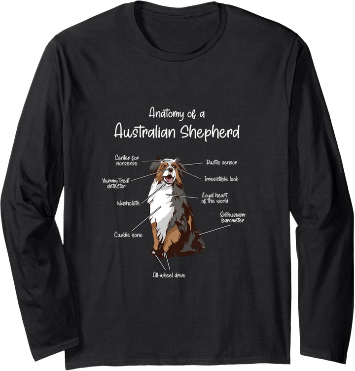 Anatomie eines Australian Shepherds | Aussie Hund Hunde Dog Langarmshirt