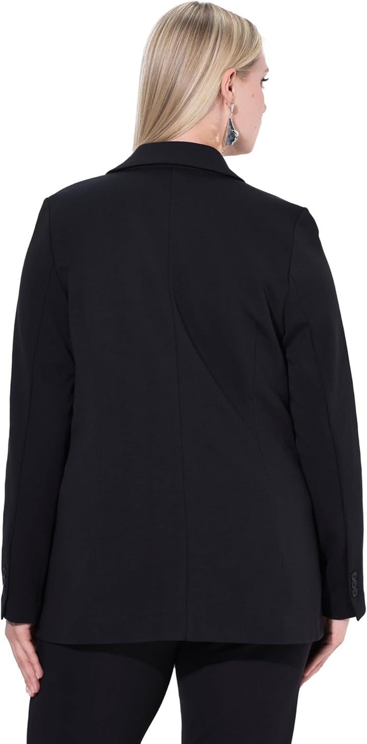 Ulla Popken Damen Jersey Blazer 46-48 Schwarz, 46-48 Schwarz