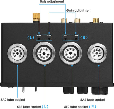 HiFi 6E2 Röhrenvorverstärker Phono Preamp for MM/MC Turntables Headphone Amp