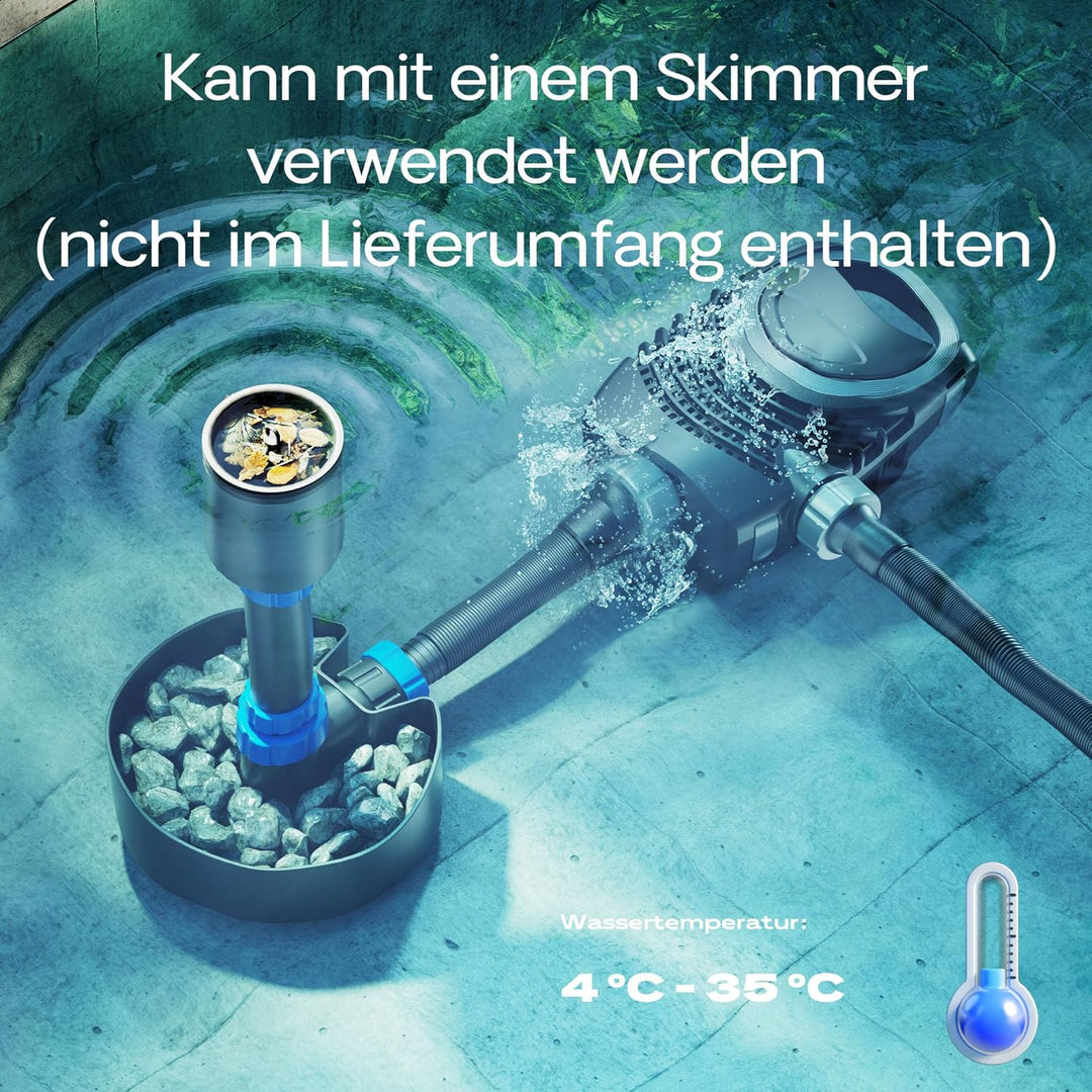 SunSun NEO-5000 SuperECO Teichpumpe 5000 l/h / 30 W, energiesparende Filterpumpe, Bachlaufpumpe für