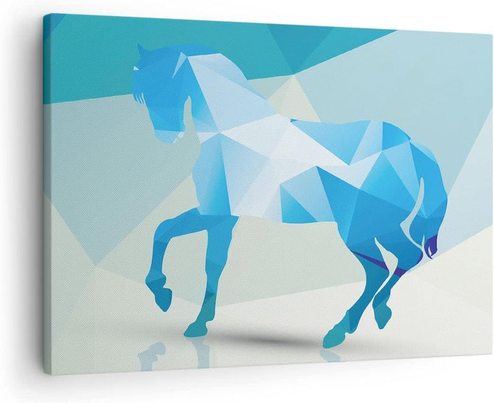 Bilder auf Leinwand Pferd Illustration modern Grafik Leinwandbild 70x50cm Wandbilder Dekoration Wohn