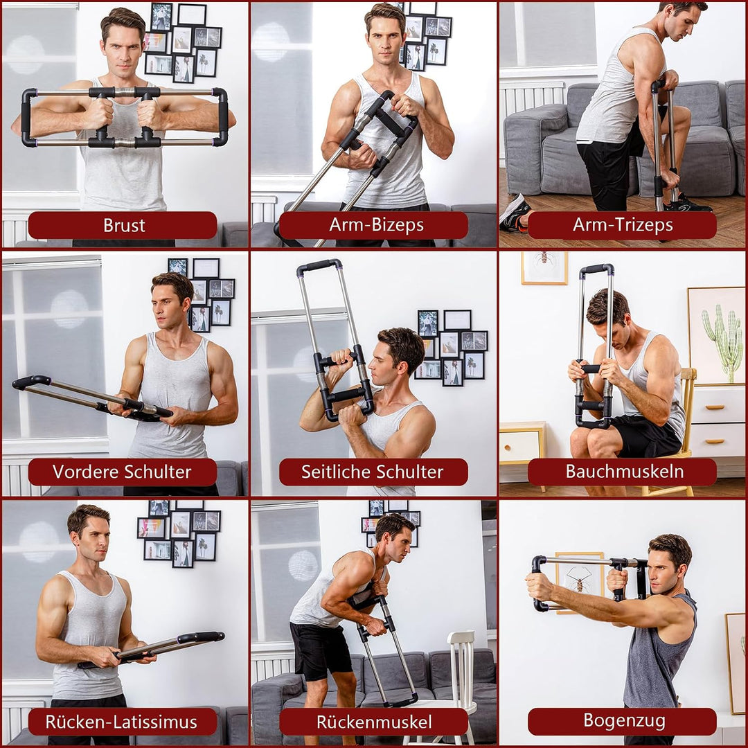 GOFITNESS Push Down Bar Brusttrainer Fitnessgerät für Zuhause - Krafttraining Sportgerät für Brustmu