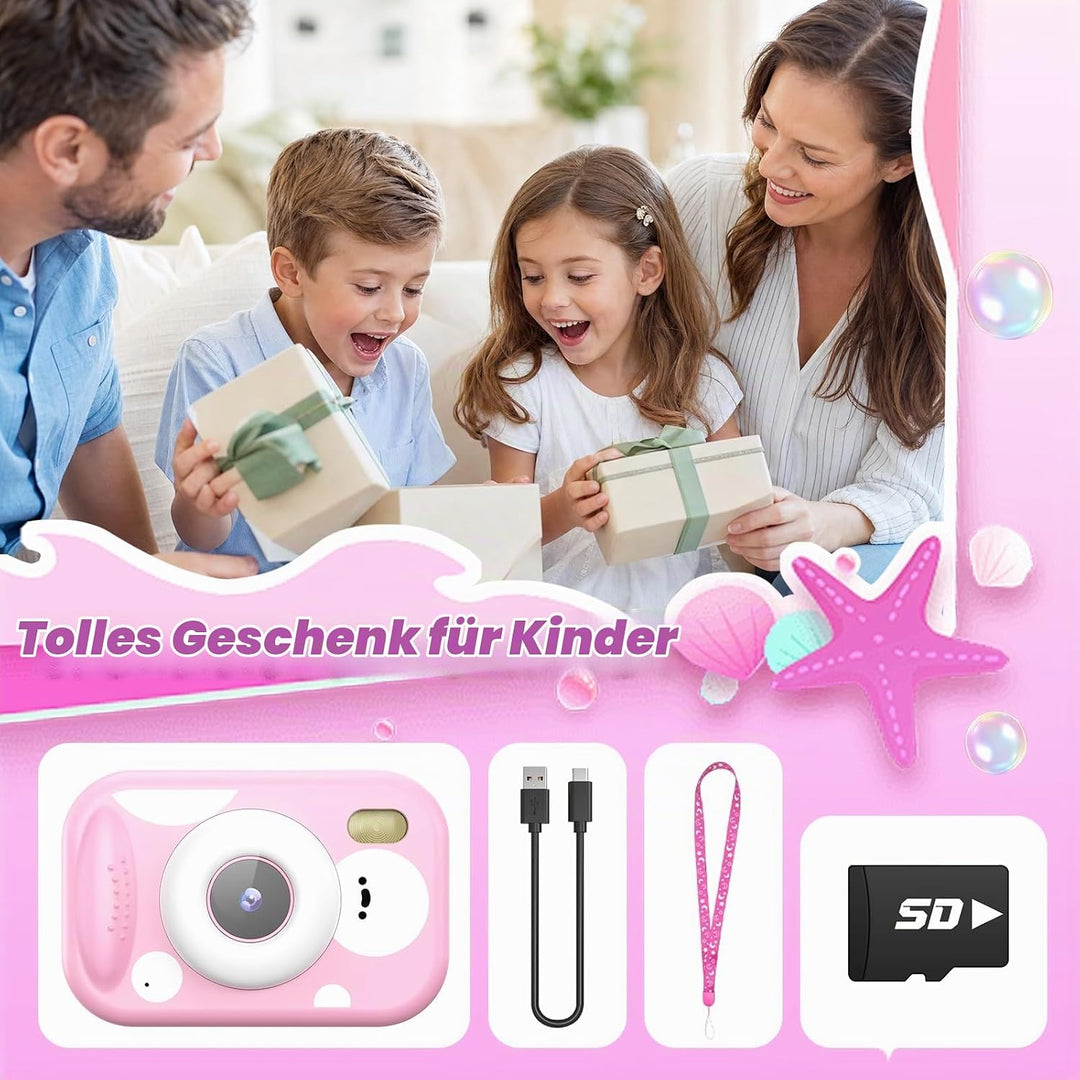 Kinderkamera, 48MP 1080P IP68 Unterwasser Digitalkamera wasserdichte Kamera Kinder mit 2,4 Zoll Bild
