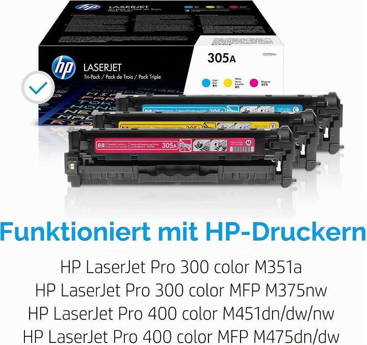 HP 305A (CF370AM) Multipack Original Toner 1xBlau, 3er-Pack, cyan/magenta/gelb