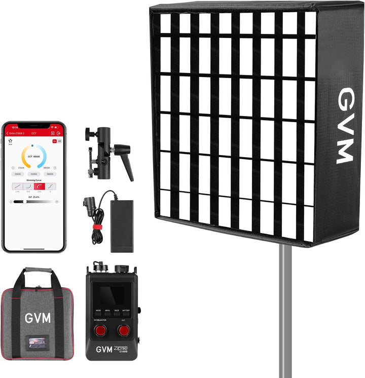GVM Z100B 100W Bi-Color LED Videolicht – Modular erweiterbares LED Panel mit 2700K–6800K Farbtempera