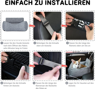 NIBESSER 2-in-1 Autositz und Bett für Hunde, wasserfest und rutschfest, Sitzerhöhung für Katzen, Abn