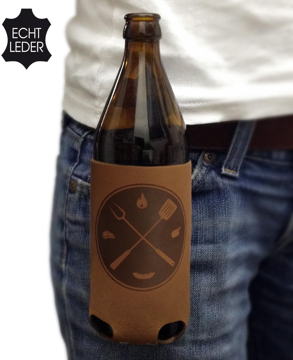 Bierholster Grillmeister 0,5l – Das Original aus echtem Leder – Bier Holster
