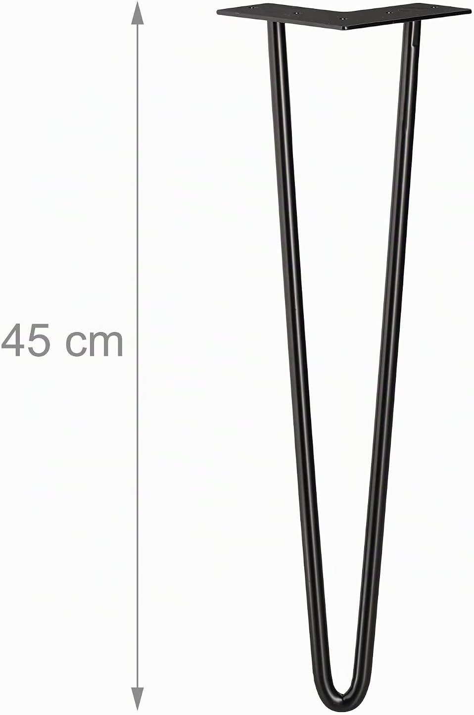 Relaxdays Hairpin Legs, 4er Set, 2 Streben, Metall, Haarnadel Tischbein für Hocker, Tisch &amp; Schrank,