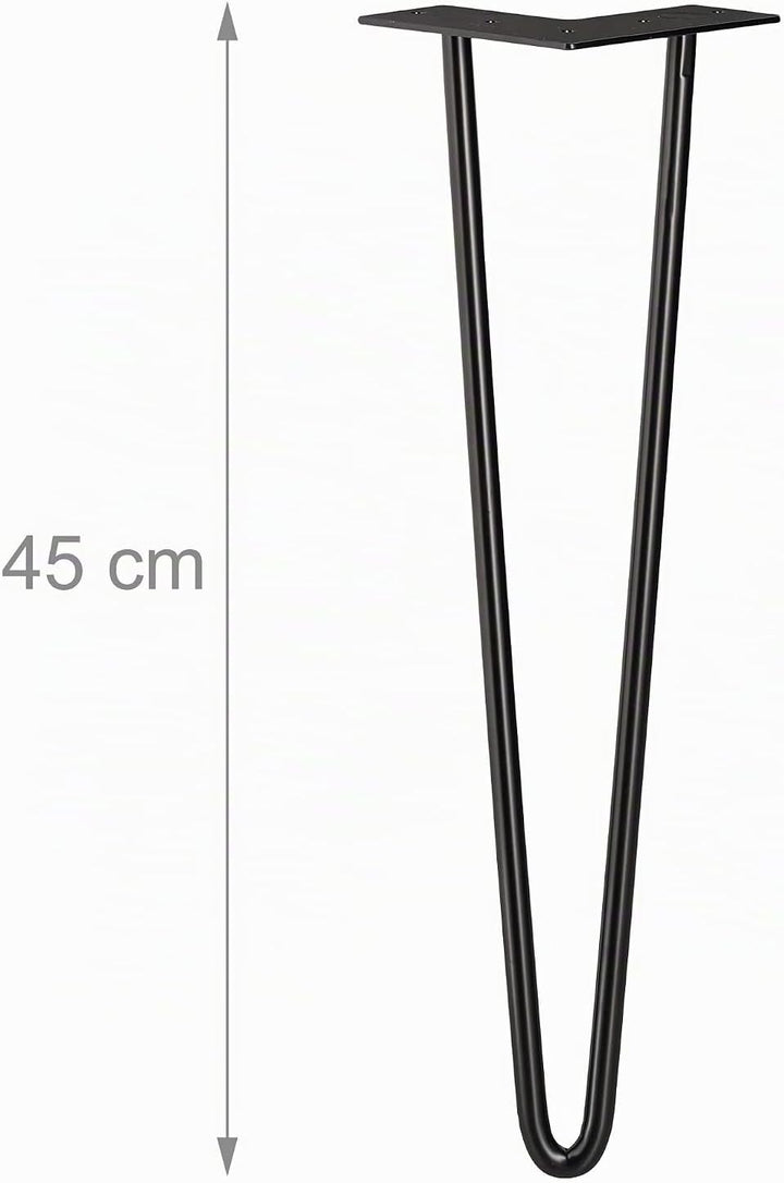 Relaxdays Hairpin Legs, 4er Set, 2 Streben, Metall, Haarnadel Tischbein für Hocker, Tisch &amp; Schrank,