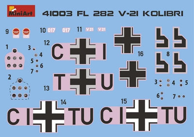 Mini Art 550041003 Flettner FL 282 V-21 Kolibri Plastik Bausatz, verschieden, Grössen