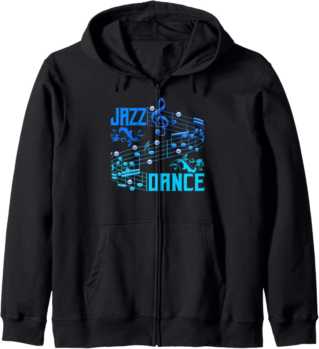 Jazz Dance Blaue Musik Noten Jazzmusiker Kapuzenjacke