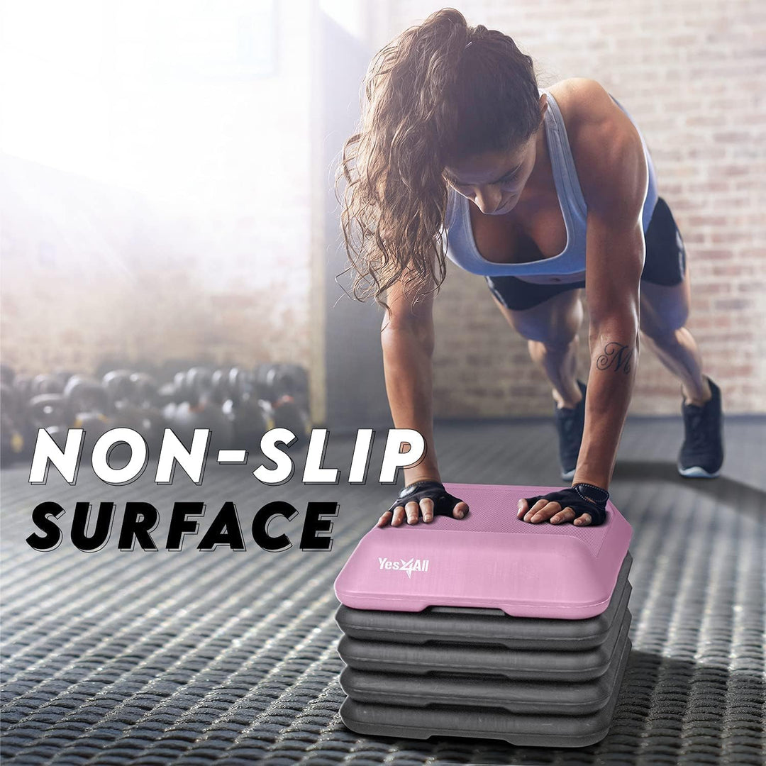 Yes4All Aerobic Stepper, Stepbench Aerobic-Fitness Steppbrett, Übung Workout Schritt Plattform mit 4