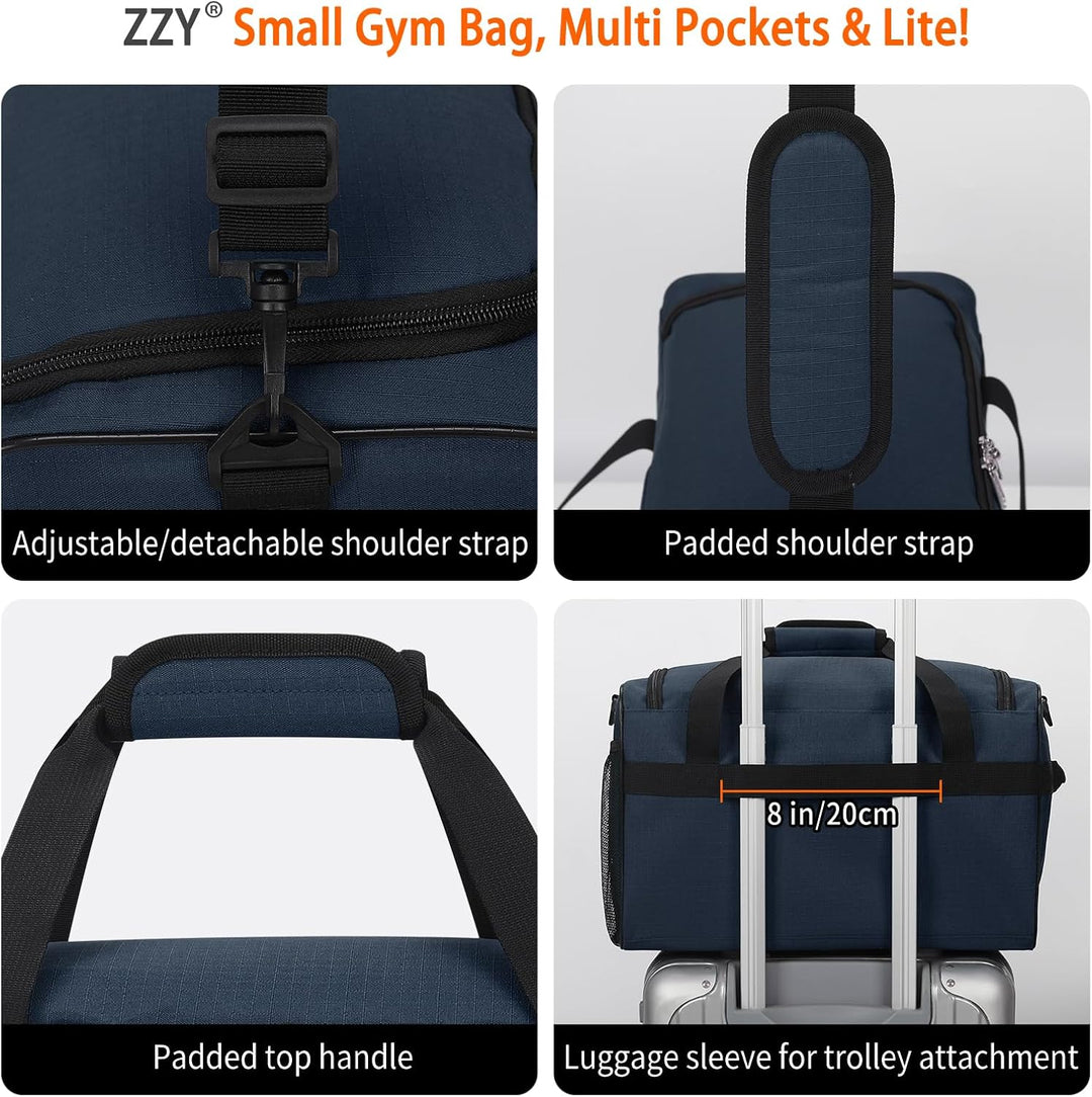 ZZY 20L Sporttasche Klein, Trainingstasche Gym Bag 40x20x25cm, Kleine Fitnesstasche &amp; Weekender für