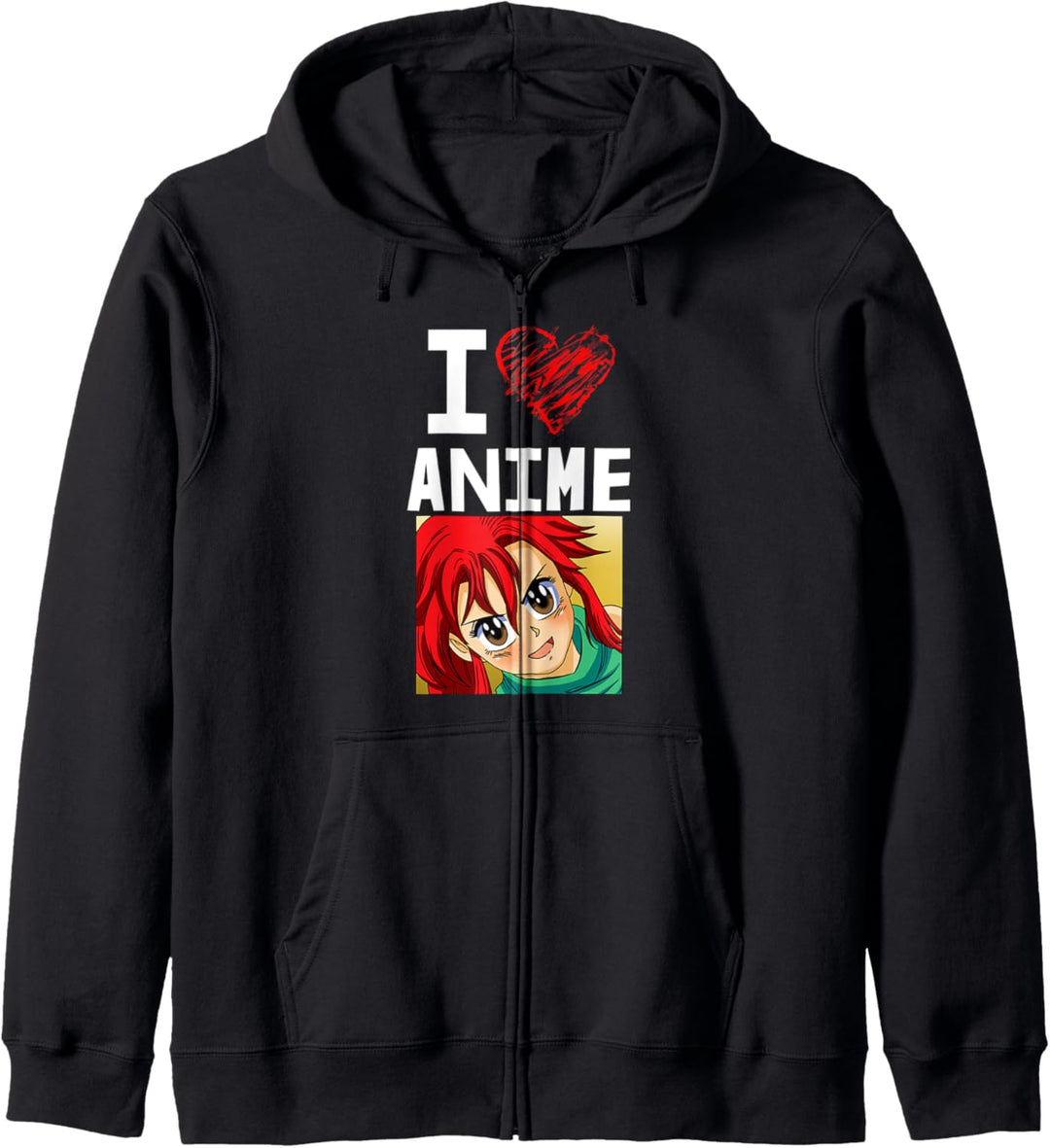 Ich liebe Anime Lustiges Gesicht Liebe Animation Kapuzenjacke