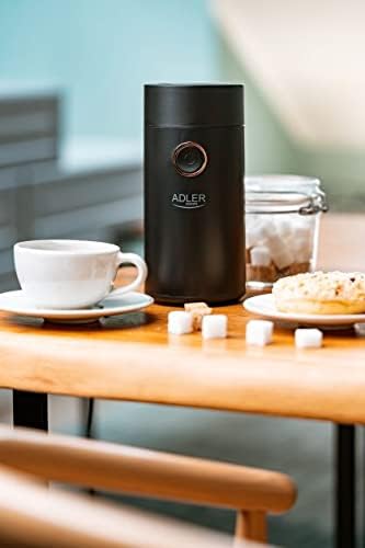 Adler AD 4446bg Elektrische Kaffeemühle aus Edelstahl, 150 W, Füllmenge bis zu 75g, Mühle für Kaffee