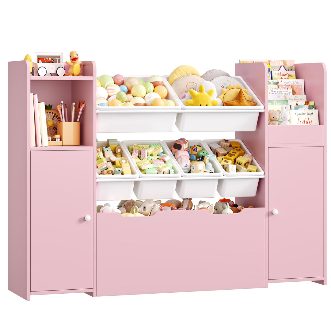 FOREHILL Kinderregal mit 7 Boxen, Kinderzimmer Möbel, Bücherregal Kinder | Kinderregal, Spielzeug Au