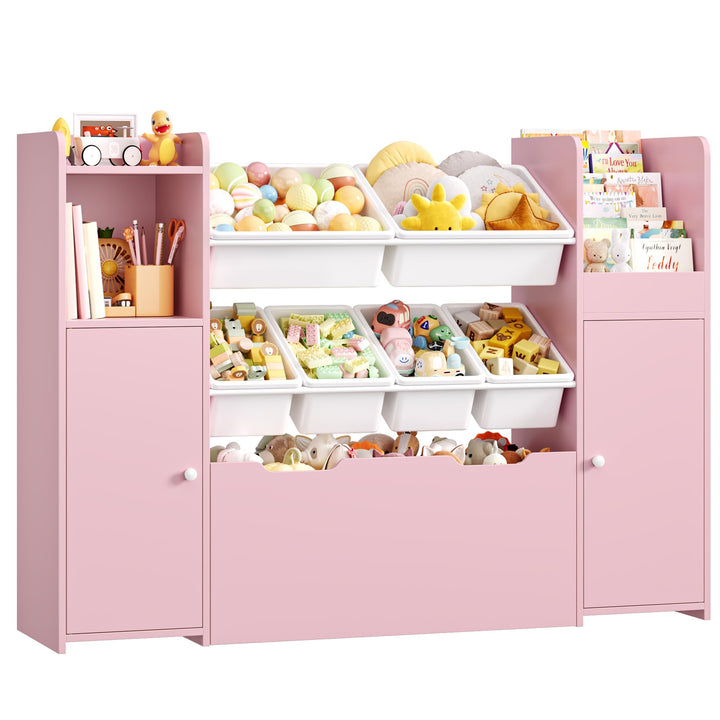 FOREHILL Kinderregal mit 7 Boxen, Kinderzimmer Möbel, Bücherregal Kinder | Kinderregal, Spielzeug Au