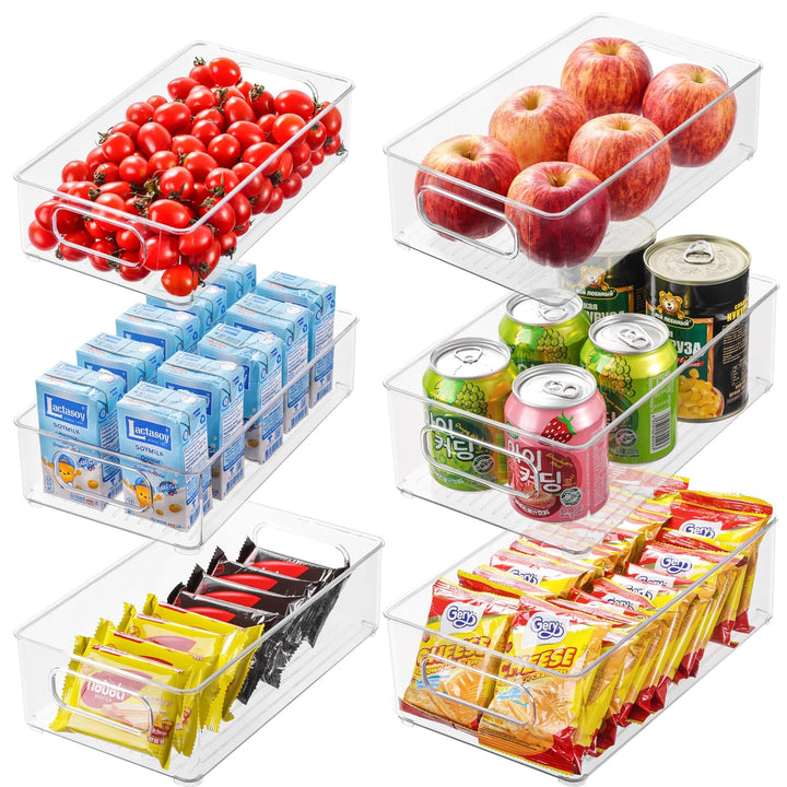 6er Pack Kühlschrank Organizer Aufbewahrung Boxen Set, Fridge Organizer Schublade Ordnungssystem Sta