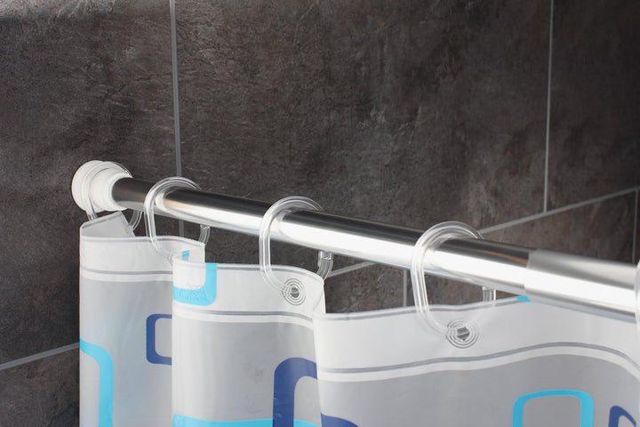 RIDDER 55101-350 Duschvorhangstange Ø 25 mm ausziehbar von 70-115 cm, Aluminium, weiss Weiss Ø 25 mm
