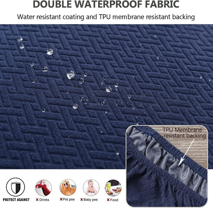 KELUINA Diamantgitter Jacquard wasserdichte Stuhl Sitzbezüge für Esszimmer Stretch Stuhl Sitzkissen