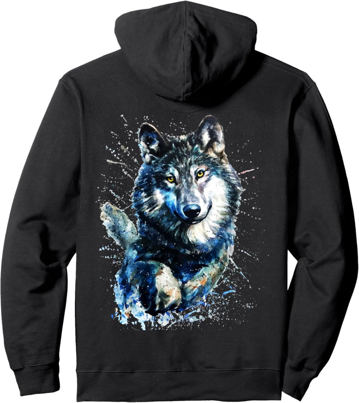 Eis-Schwarzer Wolf Pullover Hoodie